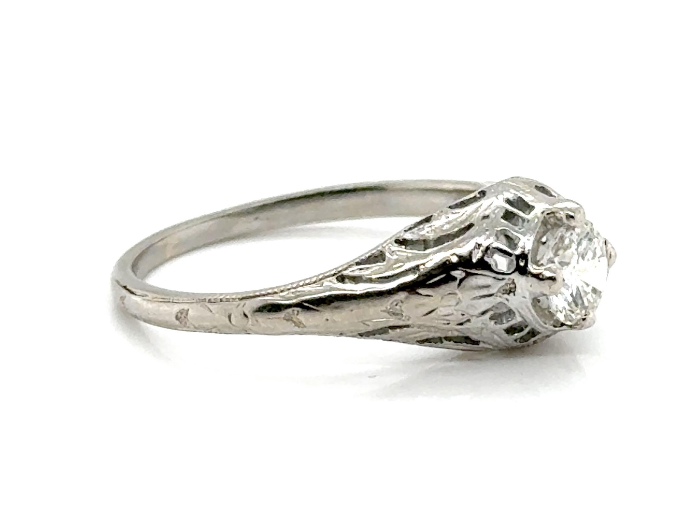 Genuine Original Antique from the 1920s-1930s Art Deco Orange Blossom .35ct Diamond 18K Engagement Ring


Featuring a Spectacular .35ct Genuine Natural Mined Round Brilliant Cut Diamond

Absolutely Jaw-Dropping Hand Carved Art Deco Filigree