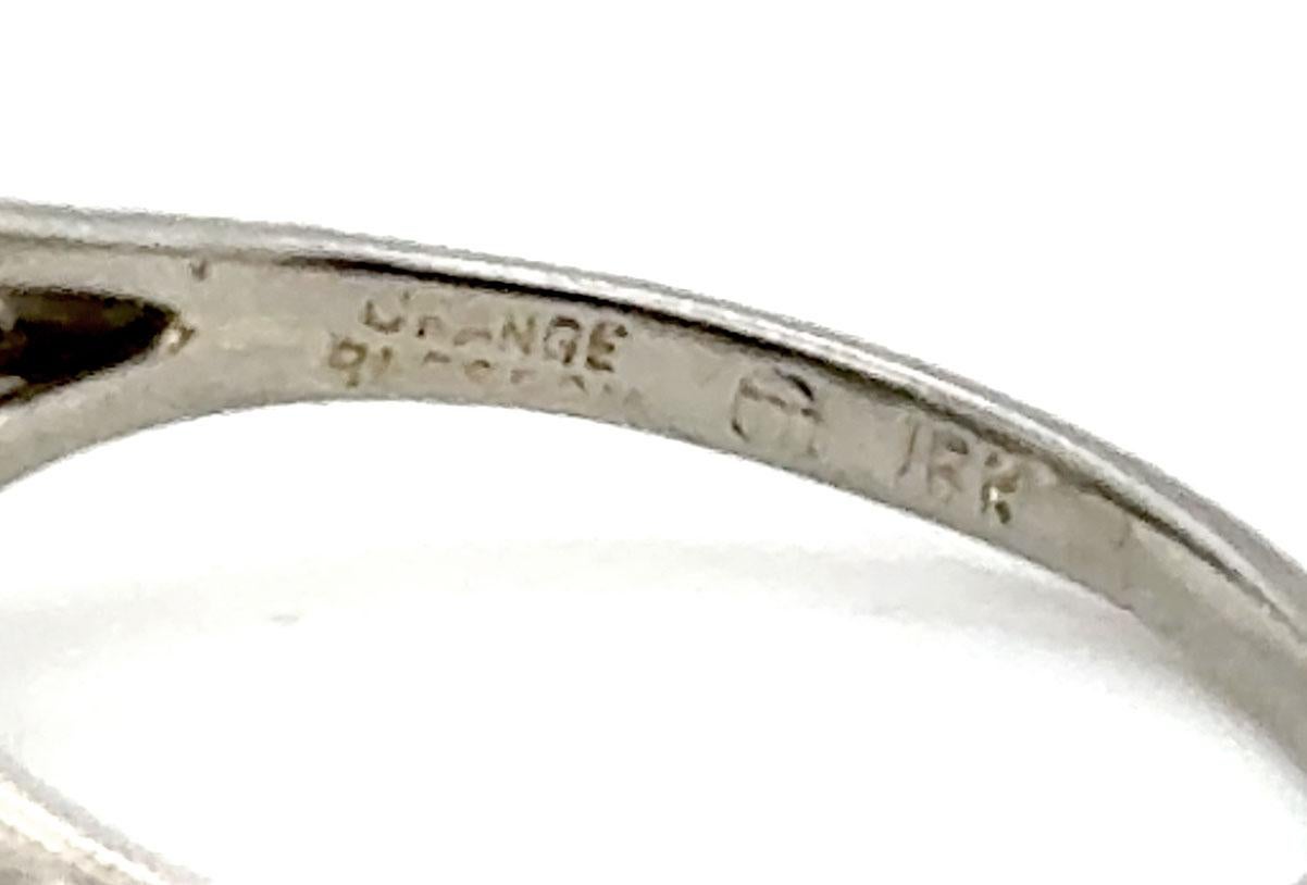 Art Deco Diamond Engagement Ring .35ct Orange Blossom 18K Original 1920-1930 In Excellent Condition In Dearborn, MI