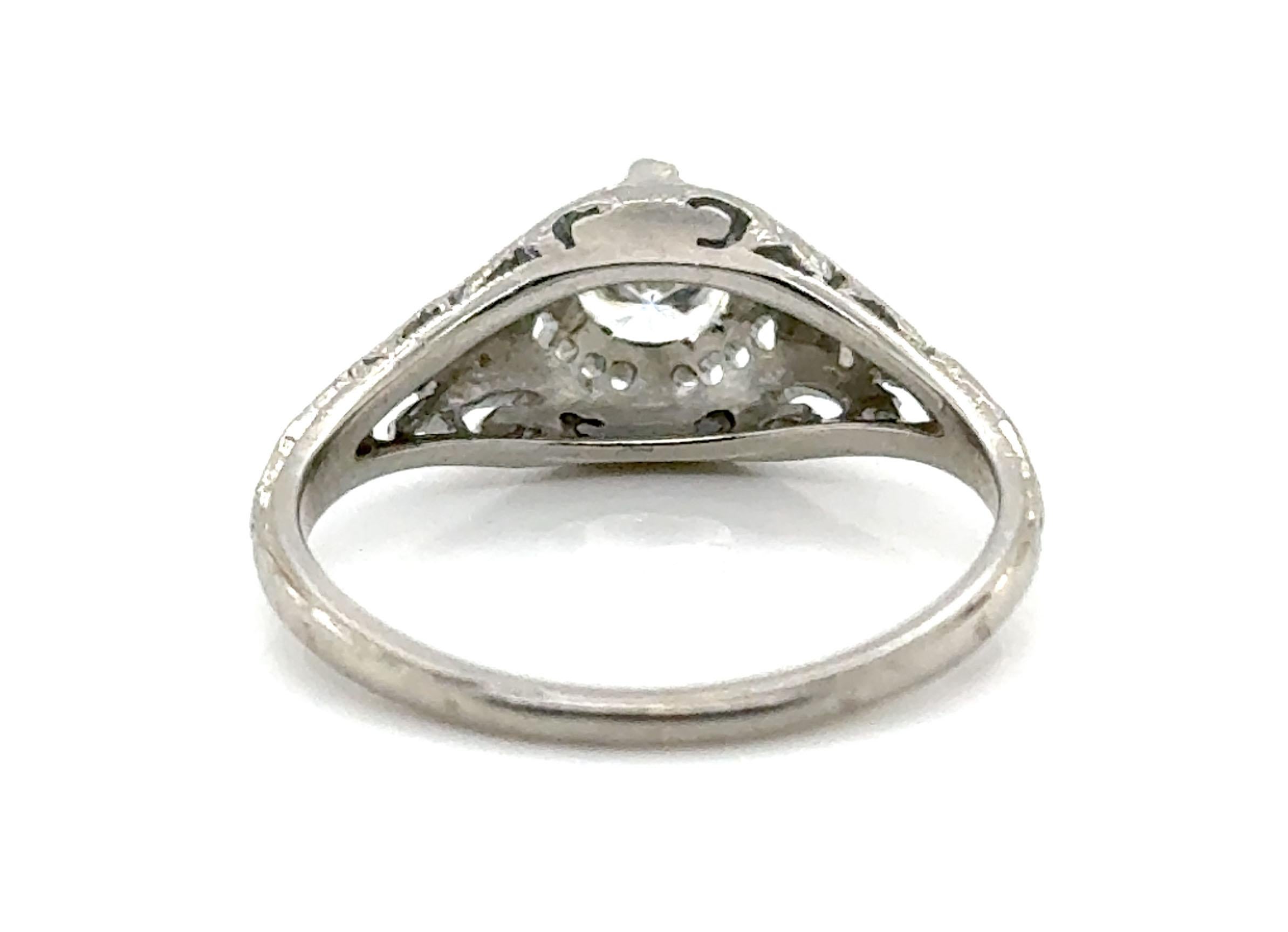 Women's Art Deco Diamond Engagement Ring .35ct Orange Blossom 18K Original 1920-1930