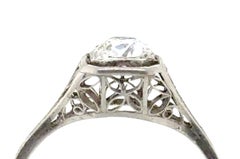 Art Deco Diamond Engagement Ring .40ct Solitaire Filigree Mined 1930 Platinum