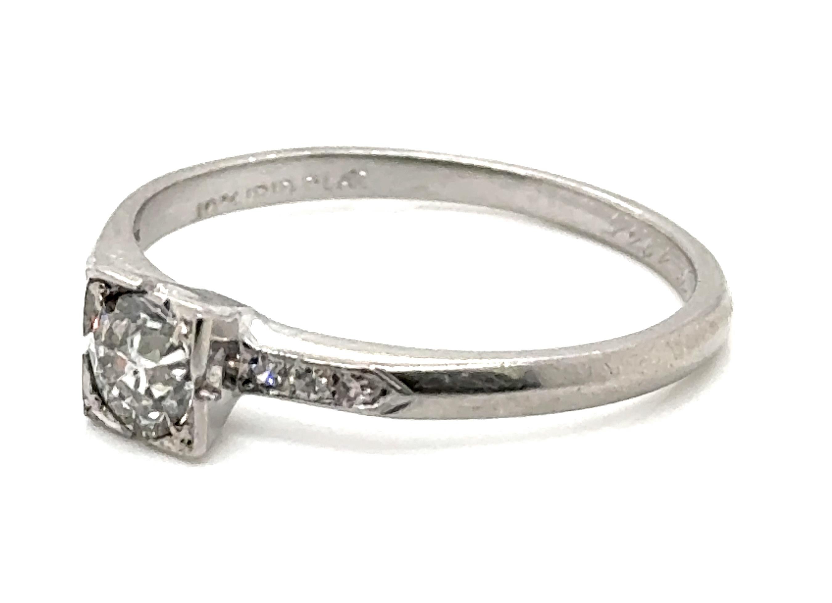 Genuine Original Antique from 1935 Diamond Solitaire Engagement Ring .38ct Old European Cut Platinum


Featuring a Genuine .32ct Natural Mined Old European Cut Diamond Center

Genuine Antique Single Cut Diamonds Flank the Main Setting

Engraved with