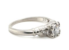 Art Deco Diamond Engagement Ring .50ct Original 1930-1940 Antique Platinum