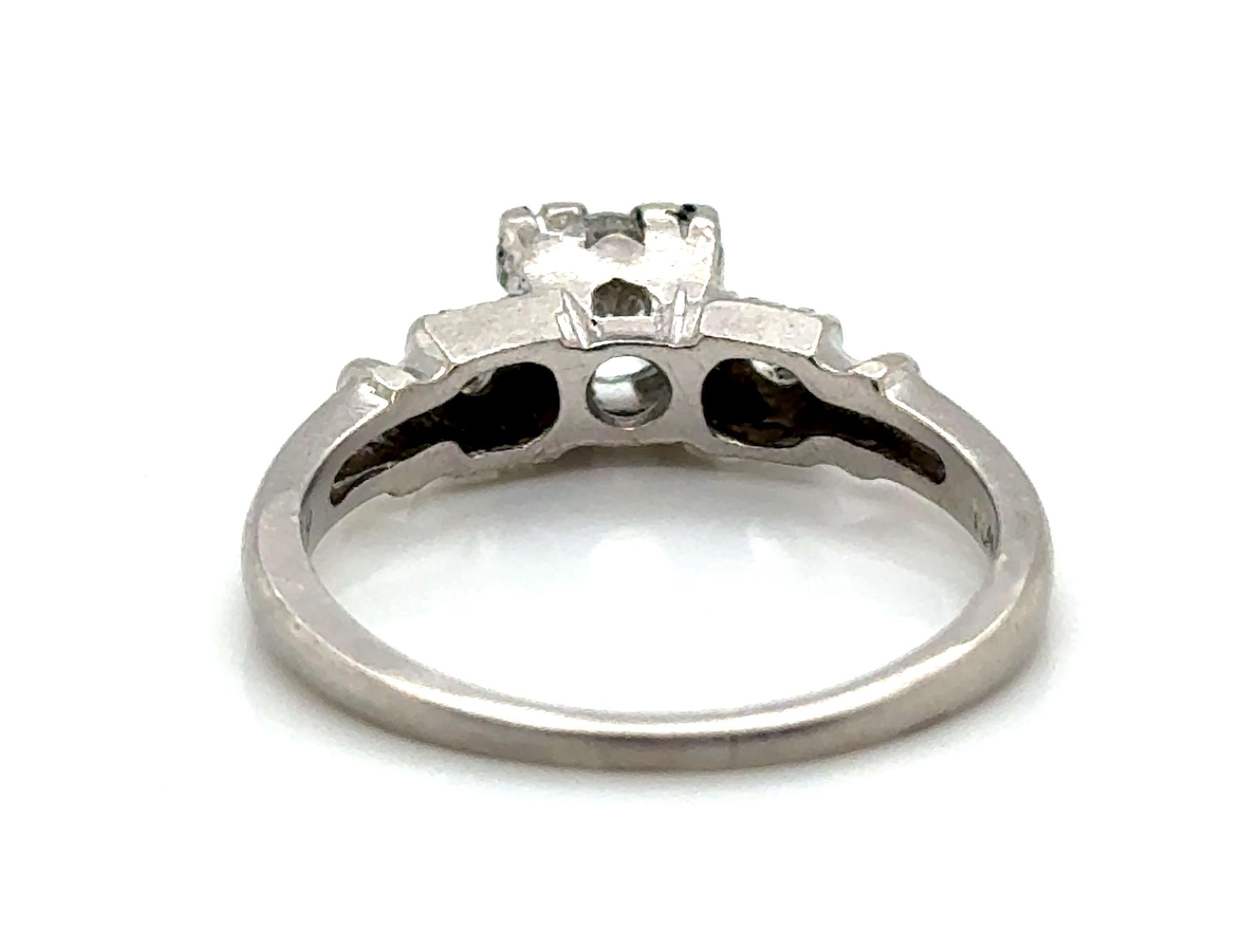 De las mujeres Anillo de compromiso de diamantes Art Déco .50ct Original 1930-1940 Platino antiguo en venta