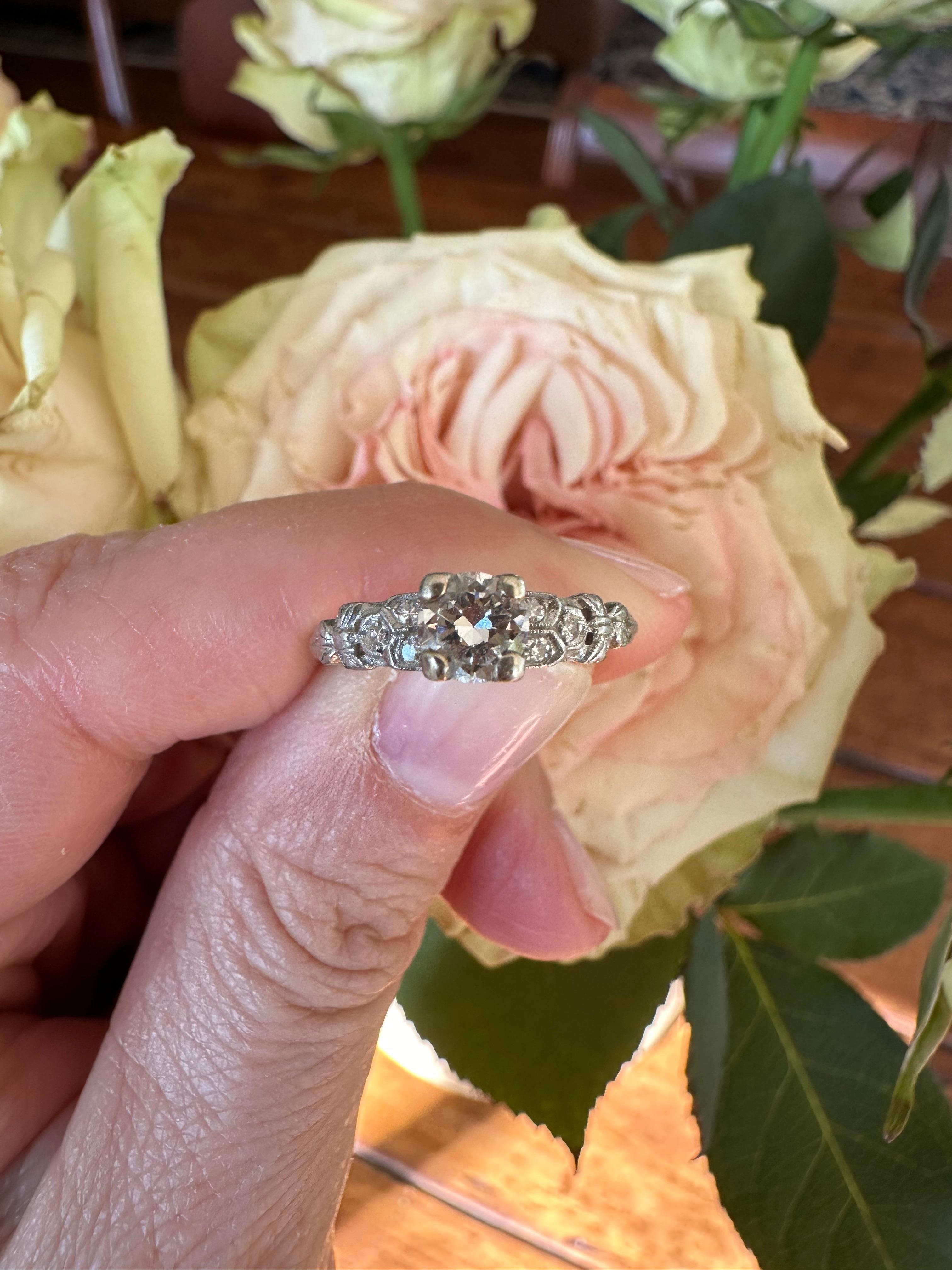 Art Deco Diamond Engagement Ring  For Sale 5