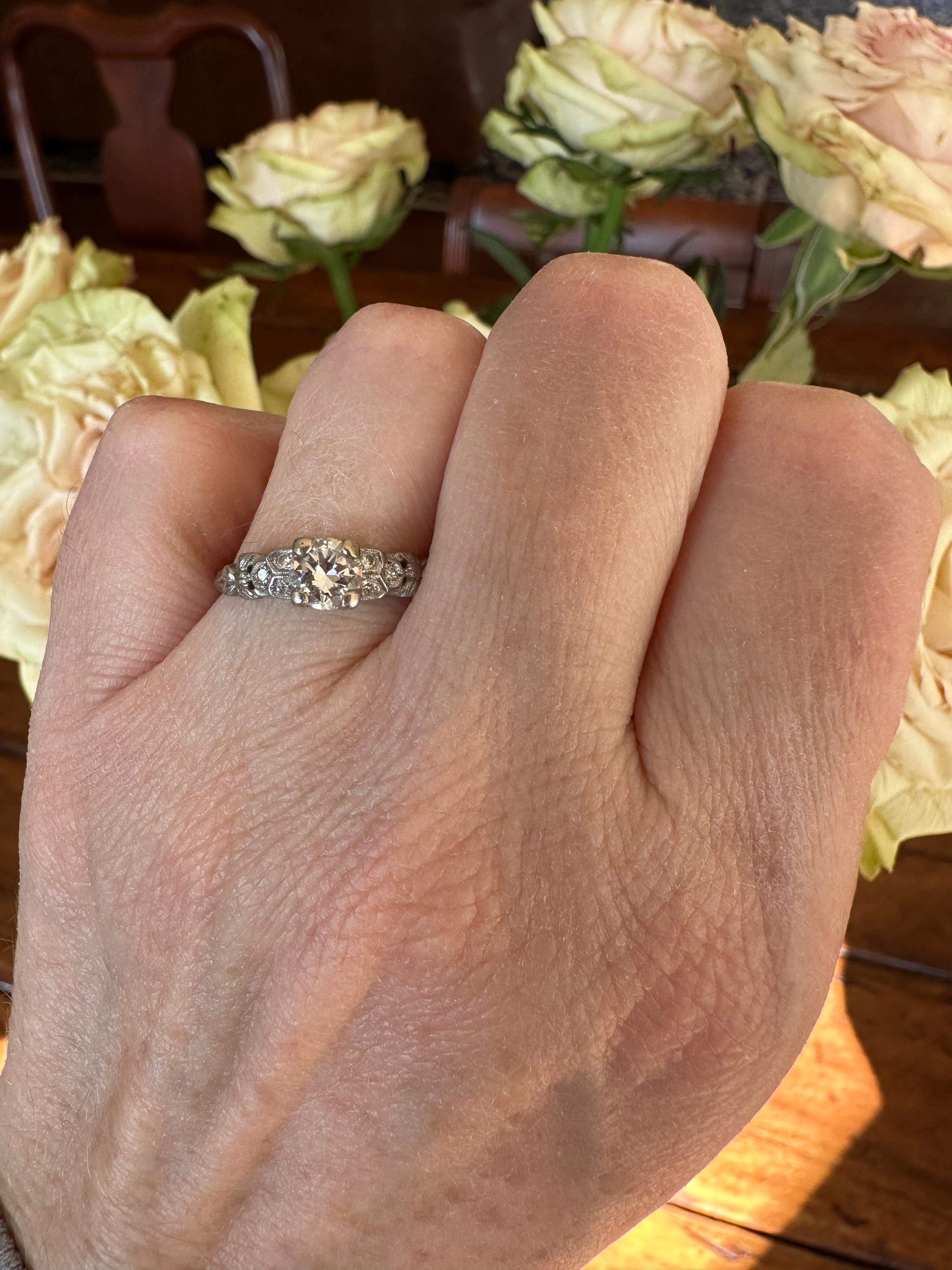 Art Deco Diamond Engagement Ring  For Sale 6