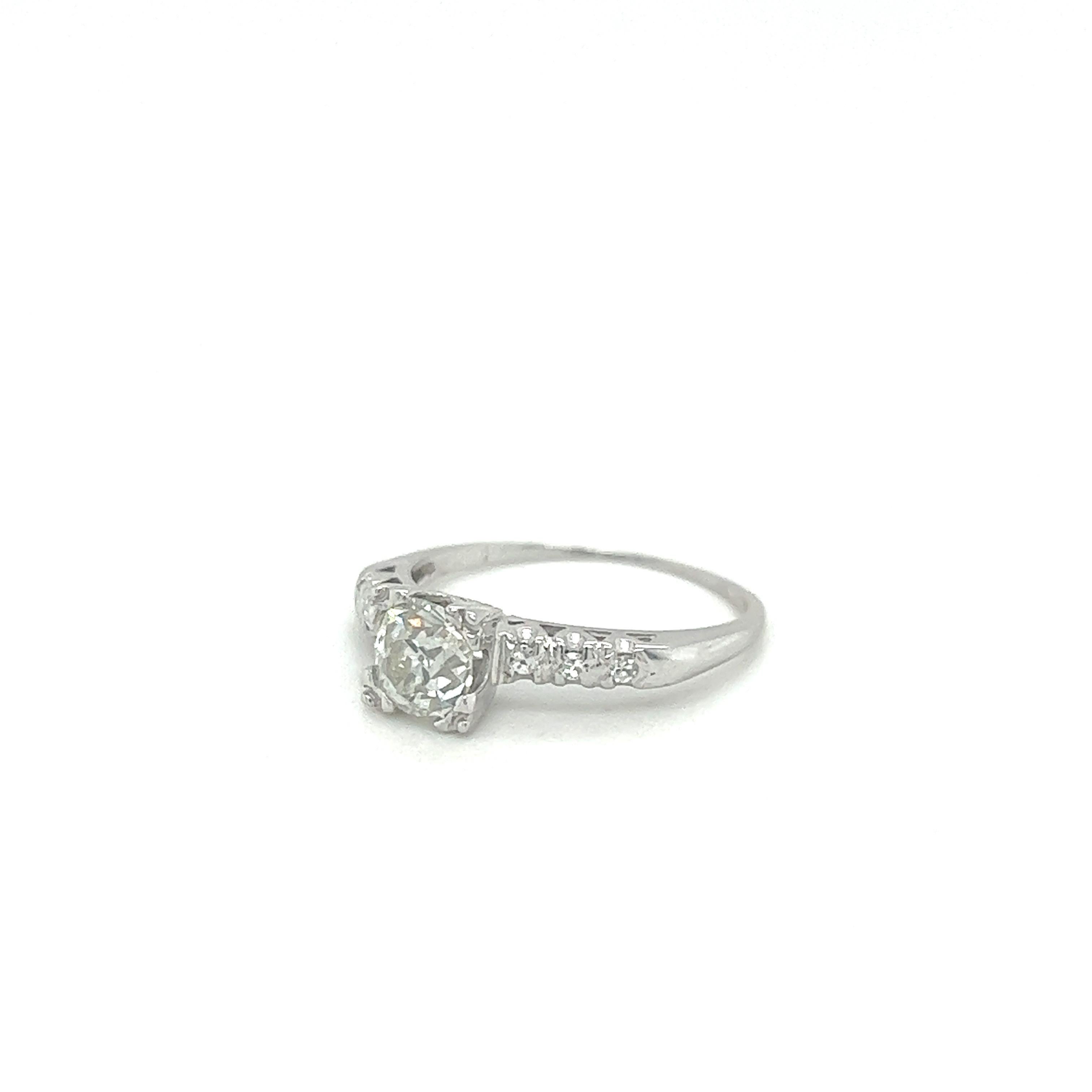 Old European Cut Art Deco Diamond Engagement Ring
