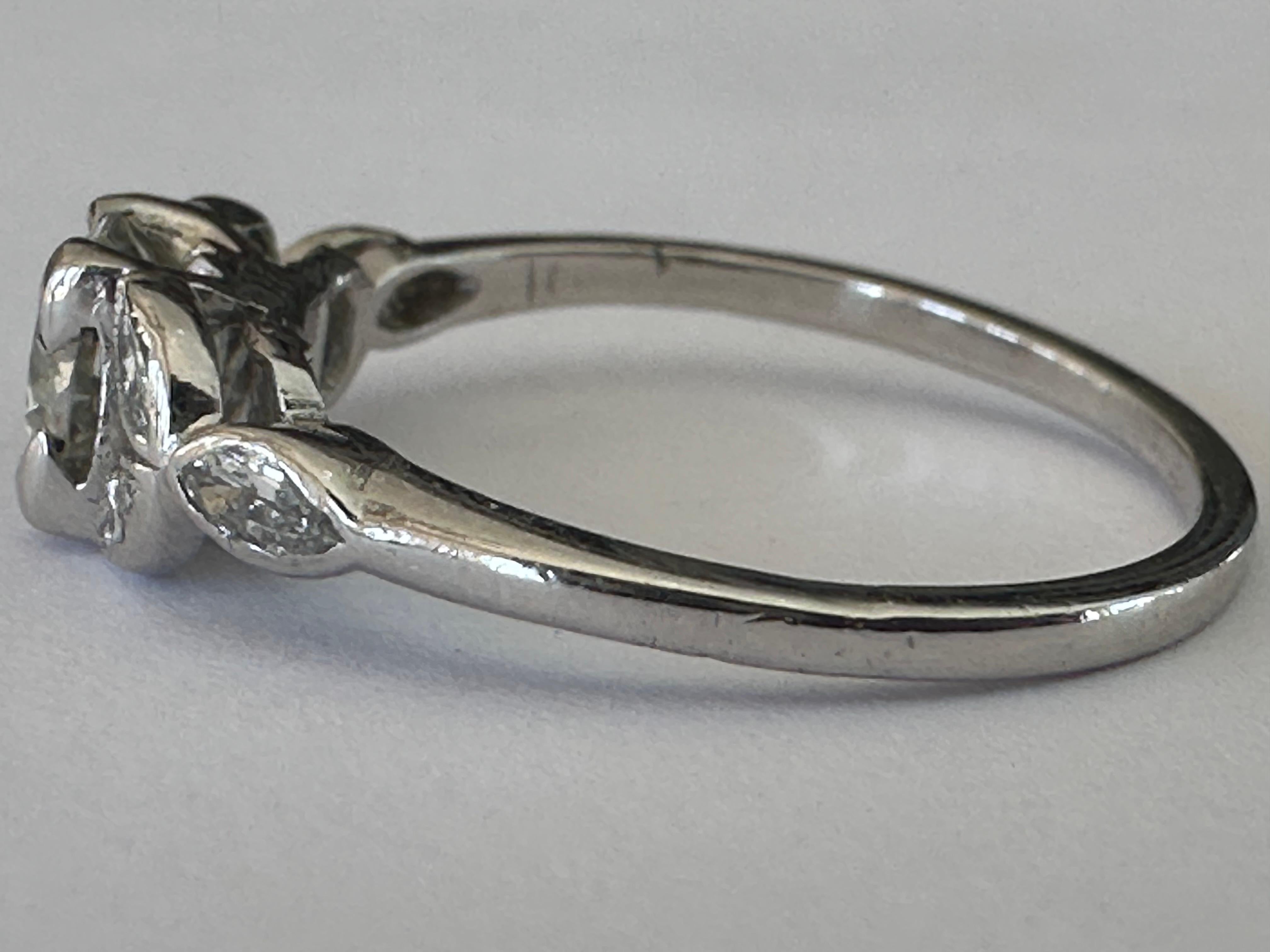 Old European Cut Art Deco Diamond Engagement Ring  For Sale
