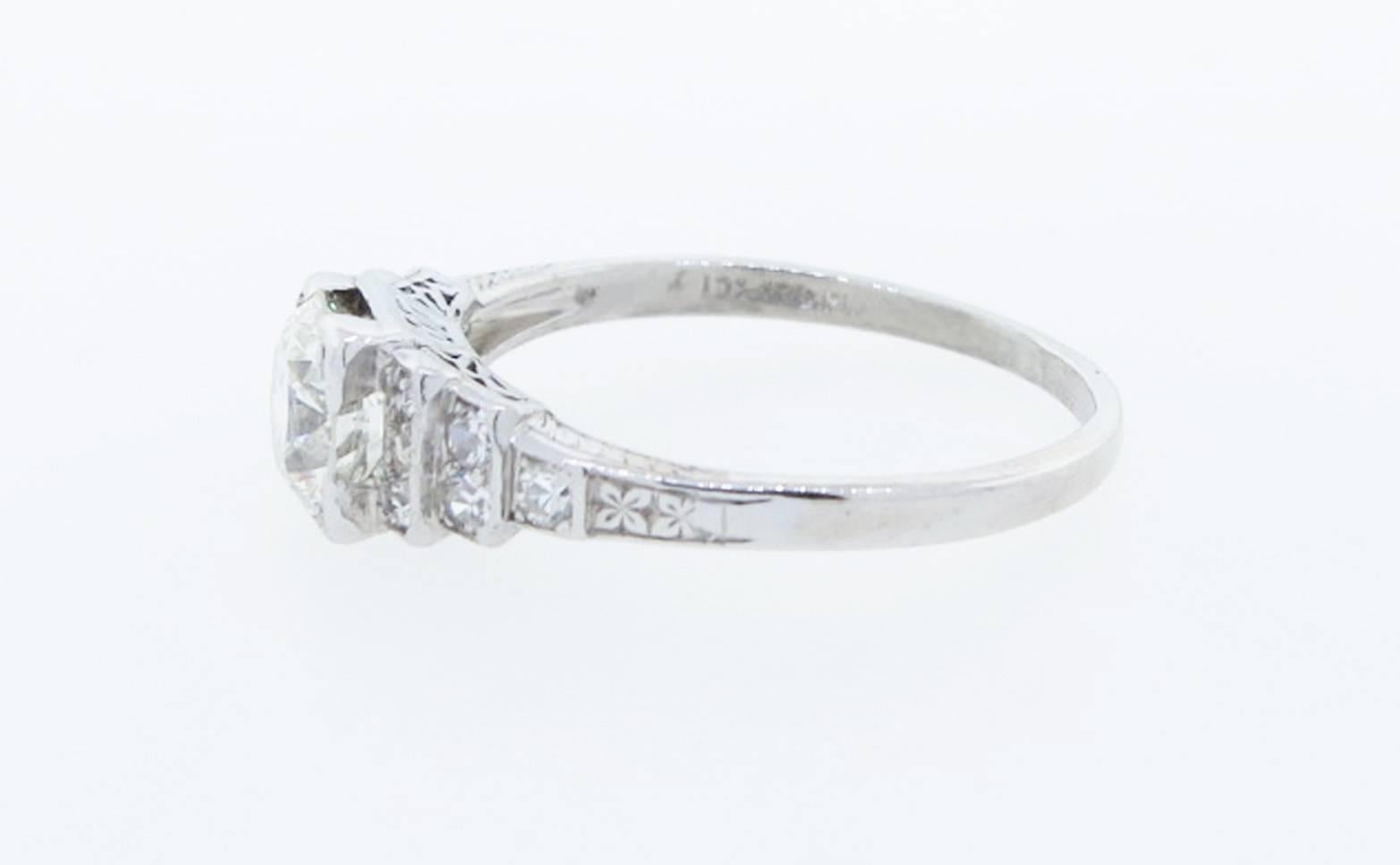 Old European Cut Art Deco Diamond Engagement Ring For Sale