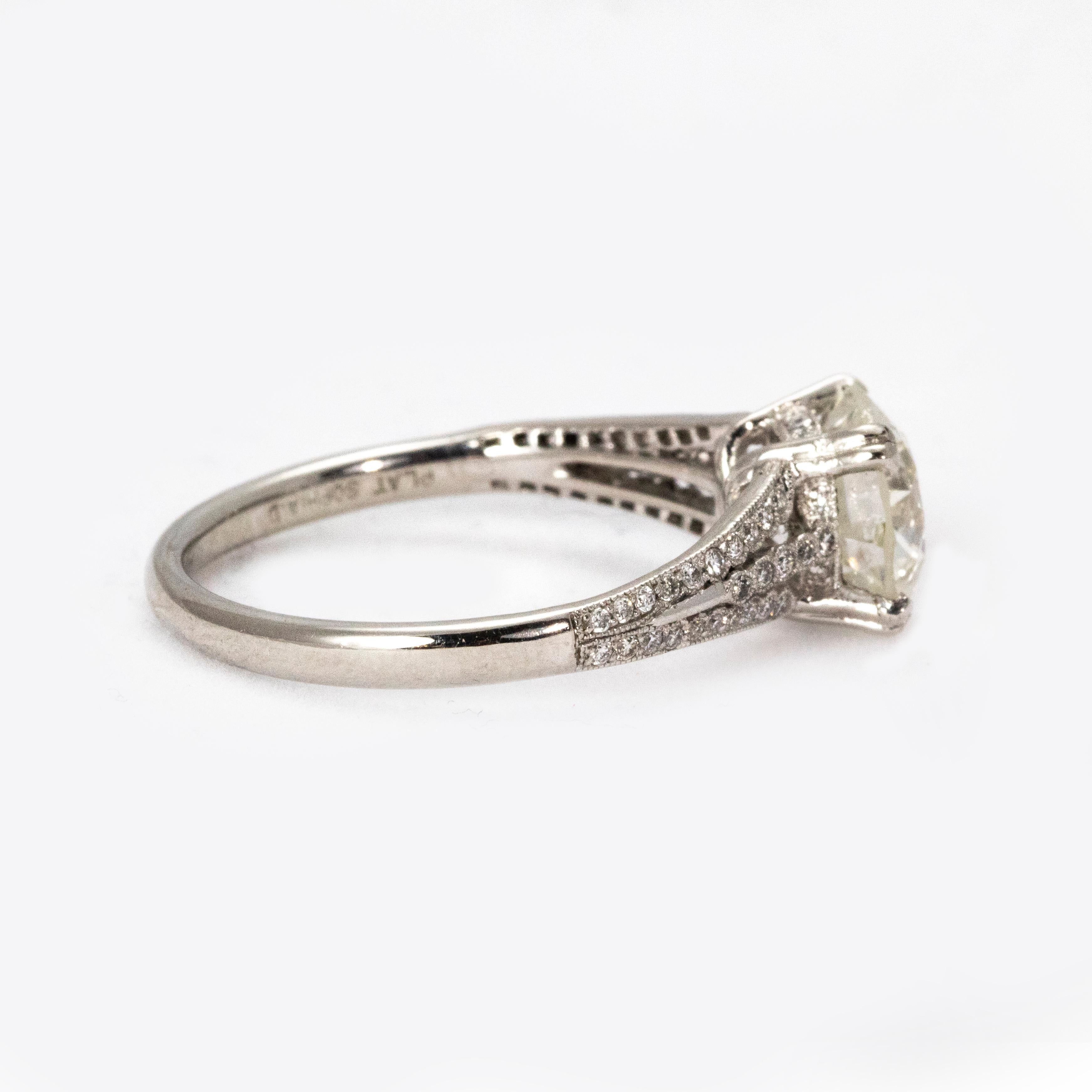 Art Deco Diamond Engagement Ring In Good Condition For Sale In Chipping Campden, GB