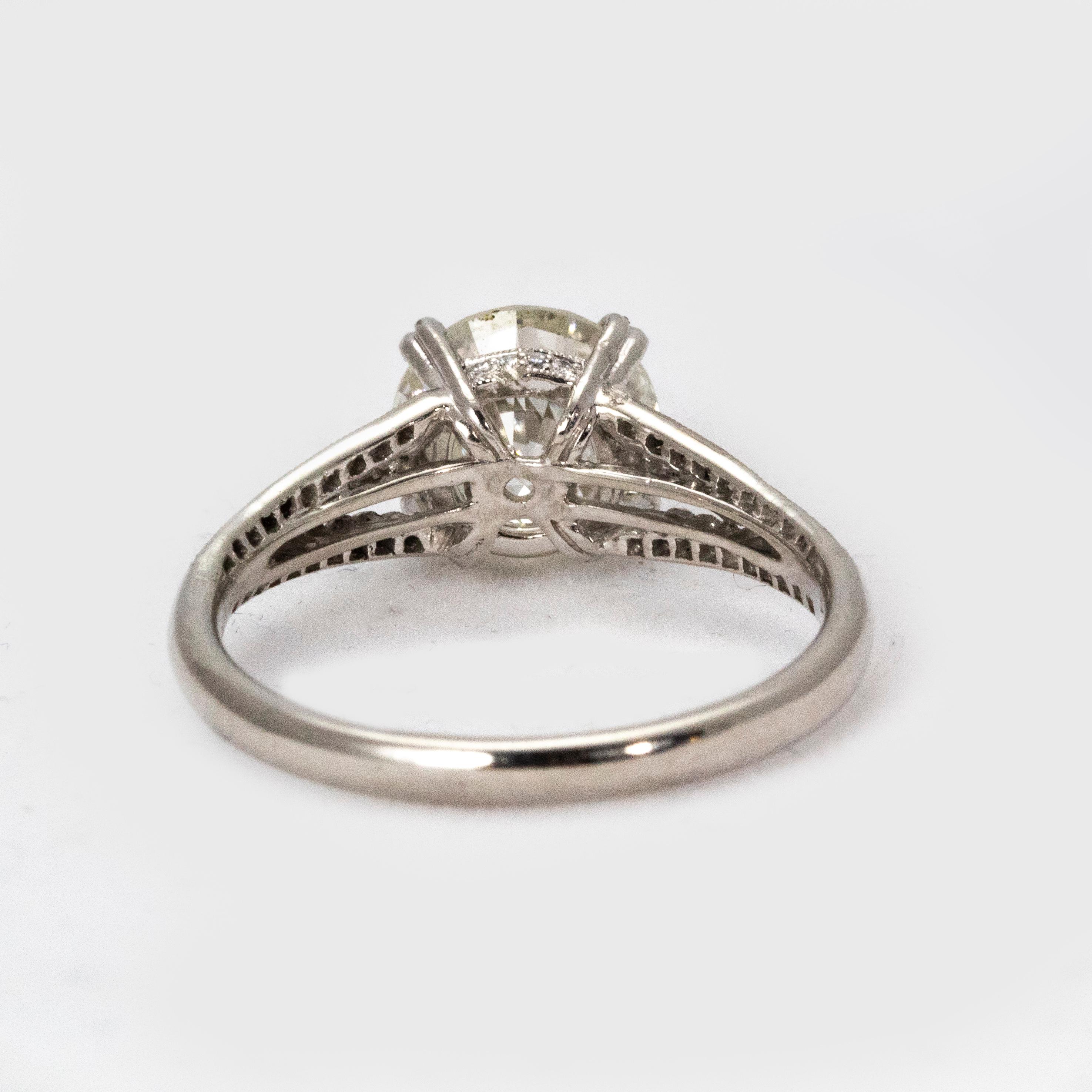 Women's or Men's Art Deco Diamond Engagement Ring For Sale