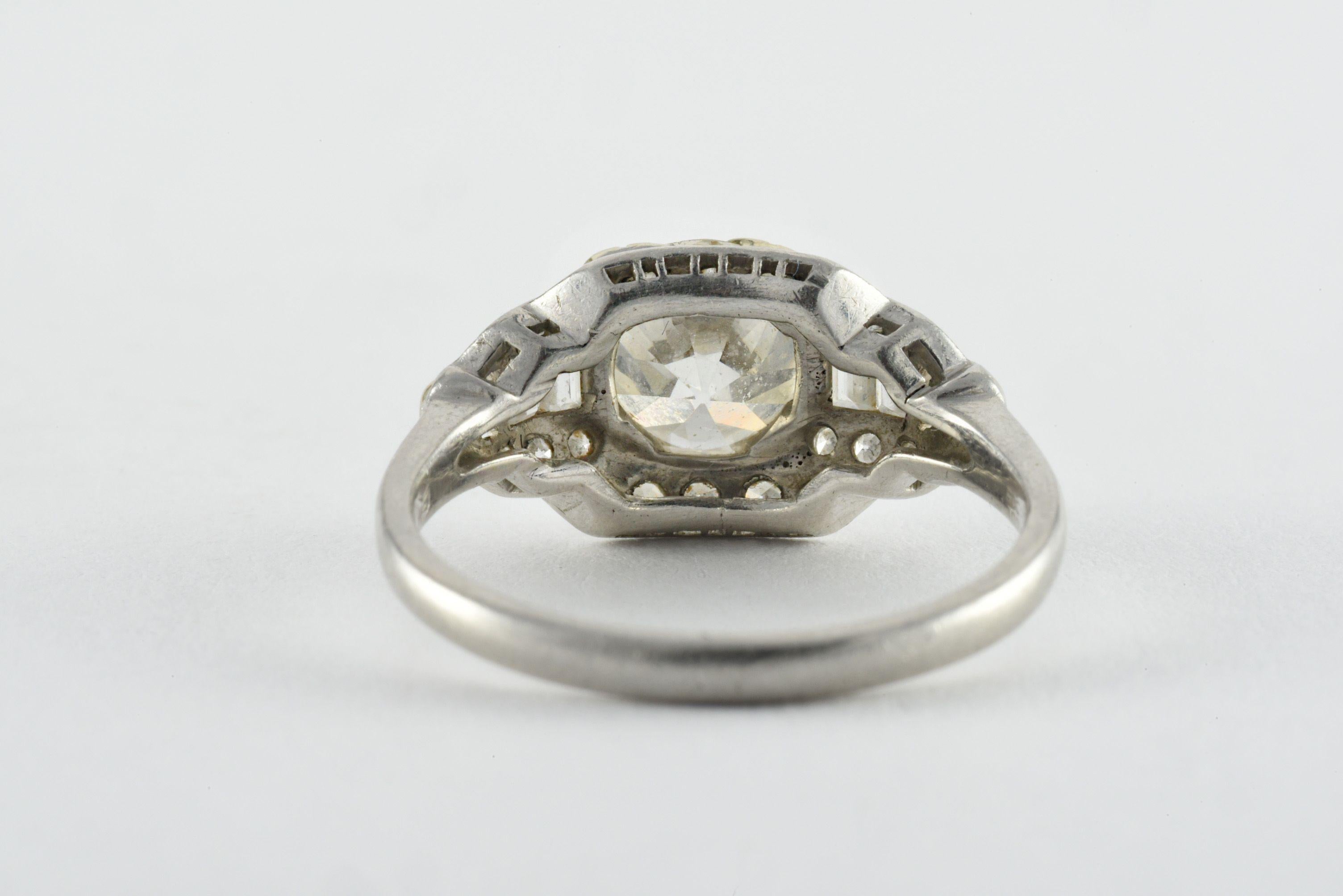 Women's Art Deco Diamond Engagement Ring  For Sale