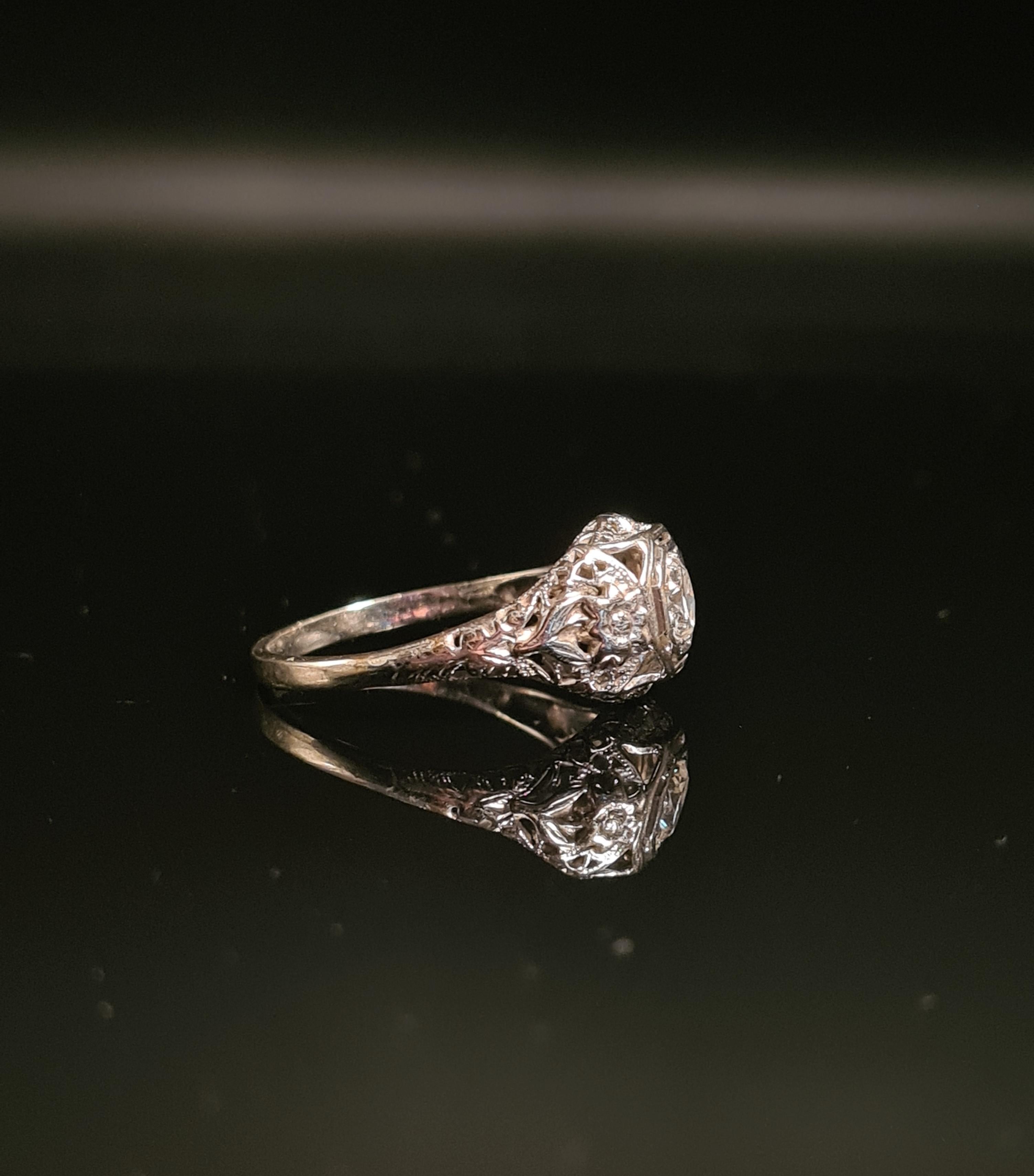 Prächtiger Art Deco Diamant-Verlobungsring Damen