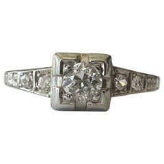 Bague de fiançailles Art déco en diamants