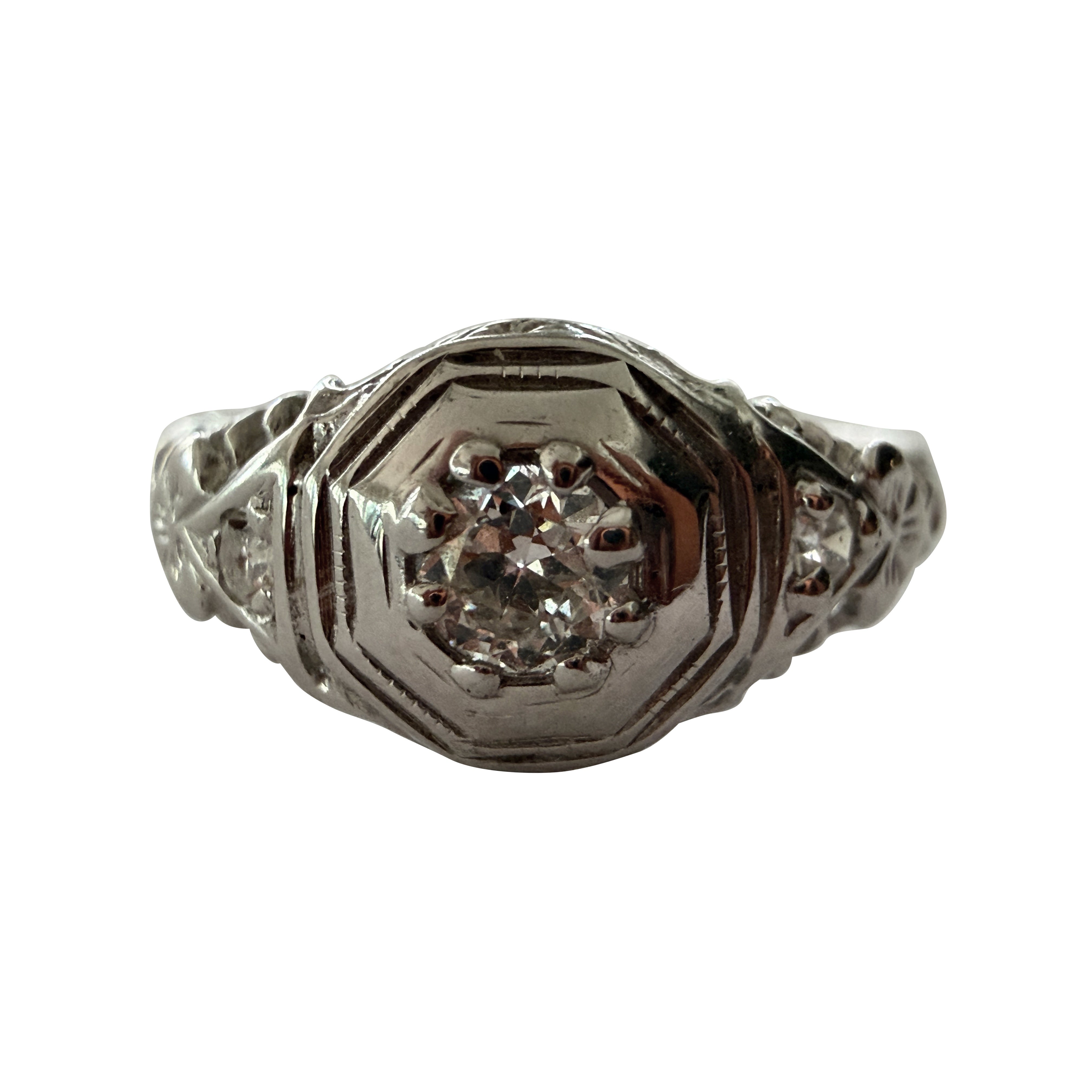 Bague de fiançailles Art déco en diamants