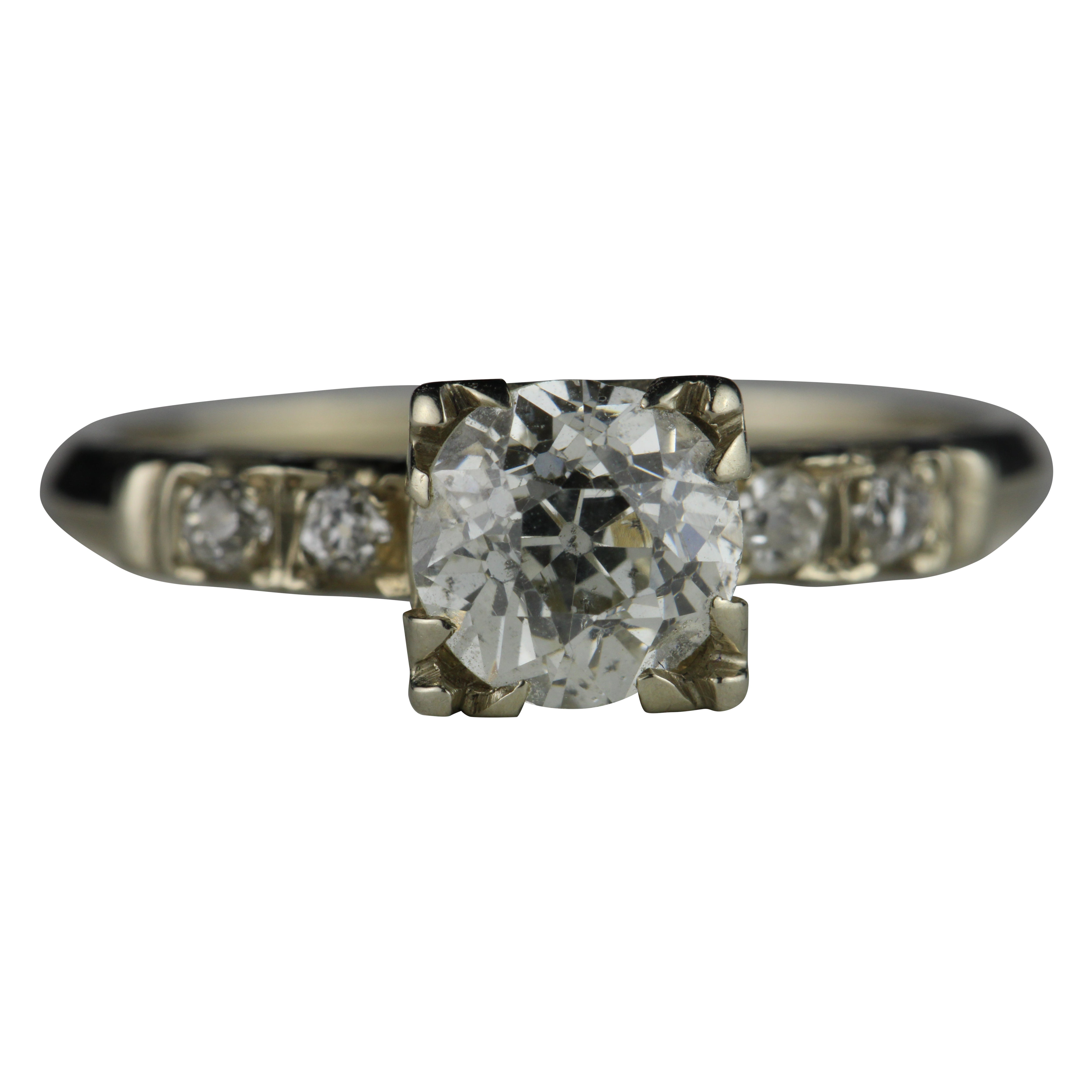 Art Deco Diamond Engagement Ring For Sale