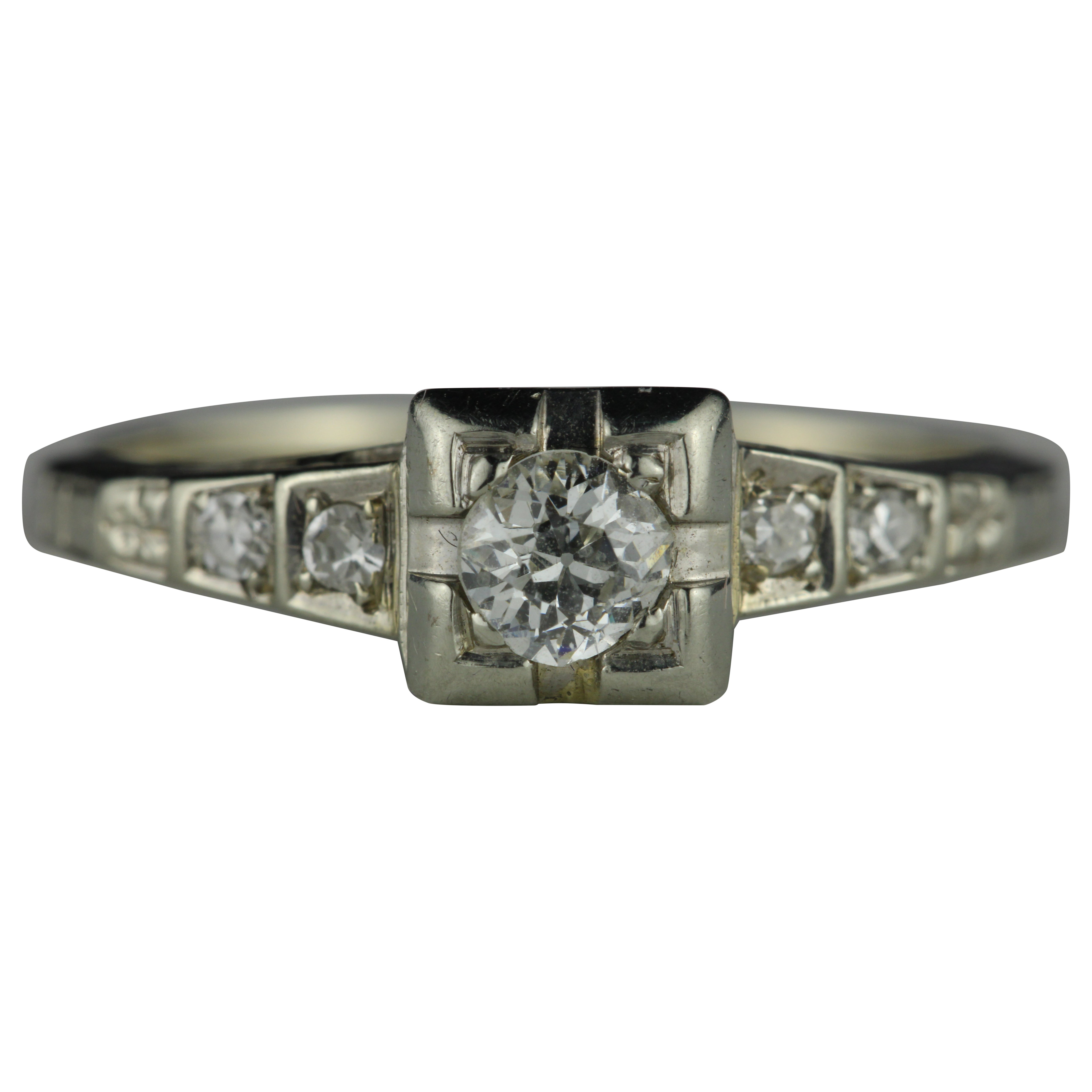 Art Deco Diamond Engagement Ring