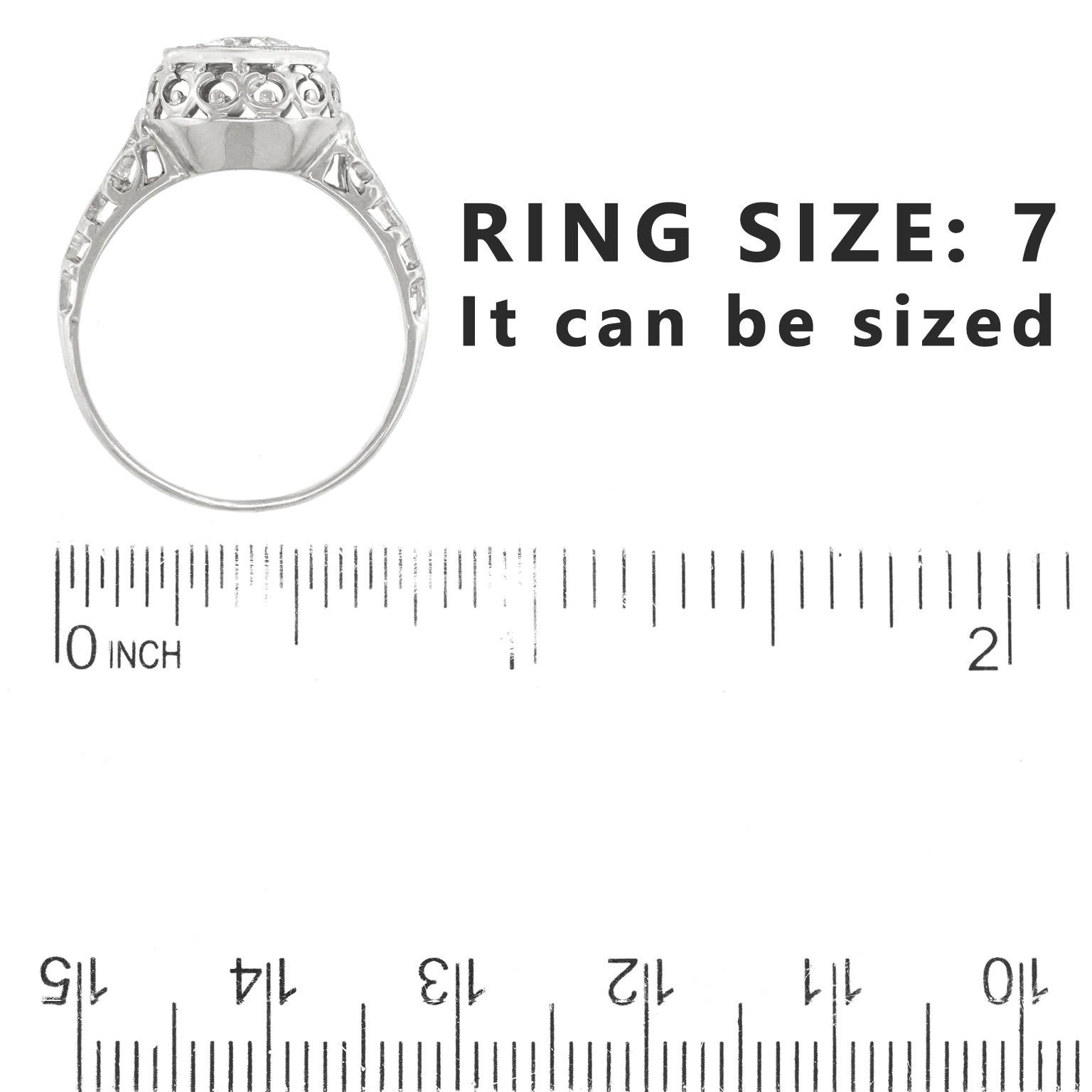 Art Deco Diamond Engagement Ring GIA 1