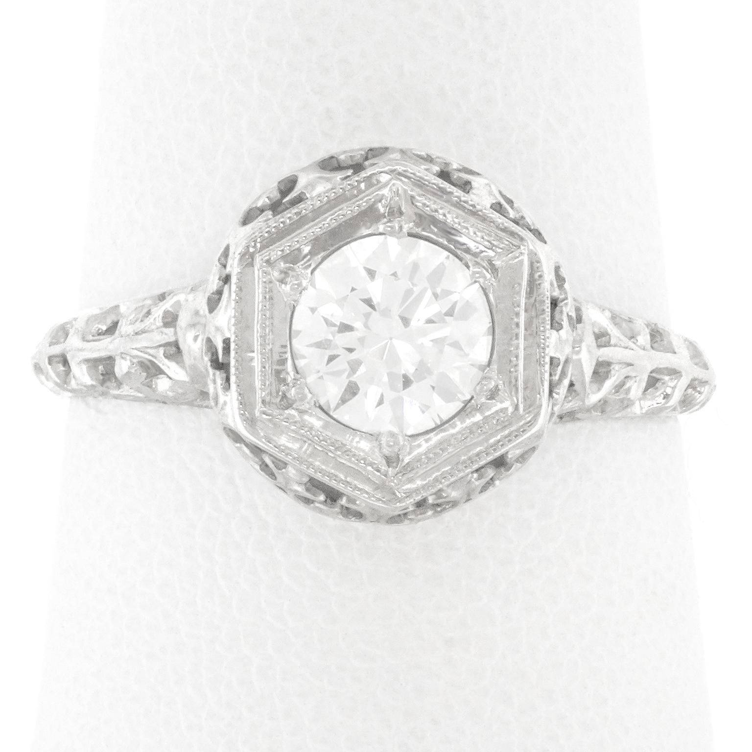Art Deco Diamond Engagement Ring GIA 2