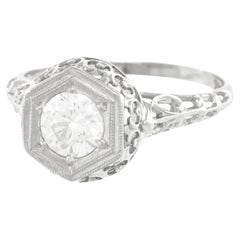 Vintage Art Deco Diamond Engagement Ring GIA