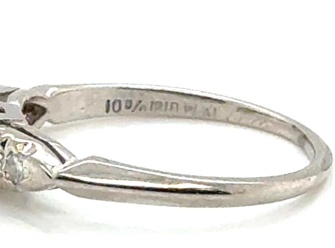 Art Deco Diamond Engagement Ring Mined 1/2 Carat Original 1947 Platinum .50ct In Excellent Condition For Sale In Dearborn, MI