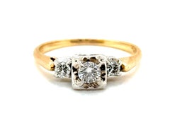 Art Deco Diamond Engagement Ring Mined 1/3ct Original 1940
s 14K White 
Yellow
