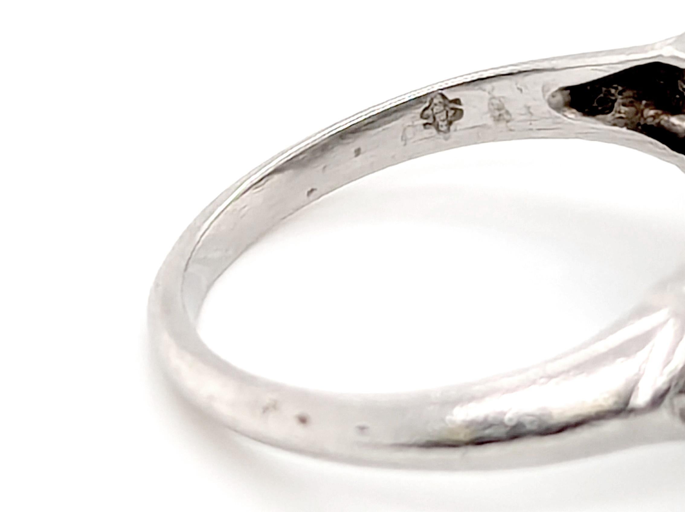 Women's Art Deco Diamond Engagement Ring Mined 1.20ct Ostrow & Samit 1930's-1940's For Sale