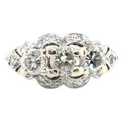 Art Deco Diamond Engagement Ring Mined 1.20ct Ostrow & Samit 1930's-1940's
