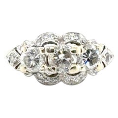 Art Deco Diamond Engagement Ring Mined 1.20ct Ostrow & Samit 1930's-1940's