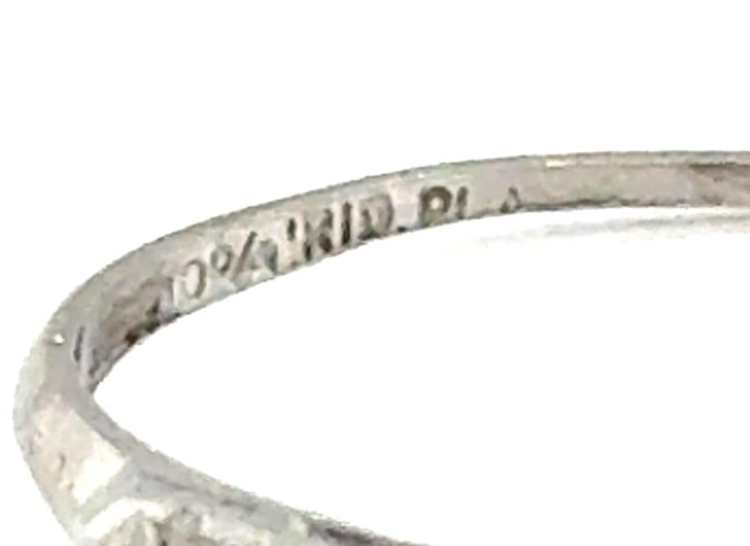 Art Deco Diamond Engagement Ring Mined .34ct Old European Platinum Original 1920 In Excellent Condition For Sale In Dearborn, MI