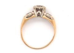 Art Deco Diamond Engagement Ring Mined .35ct Original 1940's 14K White & Yellow