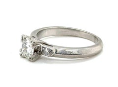 Art Deco Diamond Engagement Ring Mined .56 Carat Original 1930's Platinum