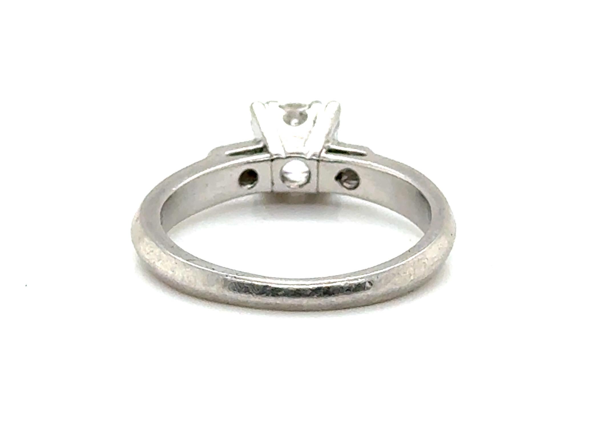 Women's Art Deco Diamond Engagement Ring Mined .56 Carat Original 1930's Platinum For Sale
