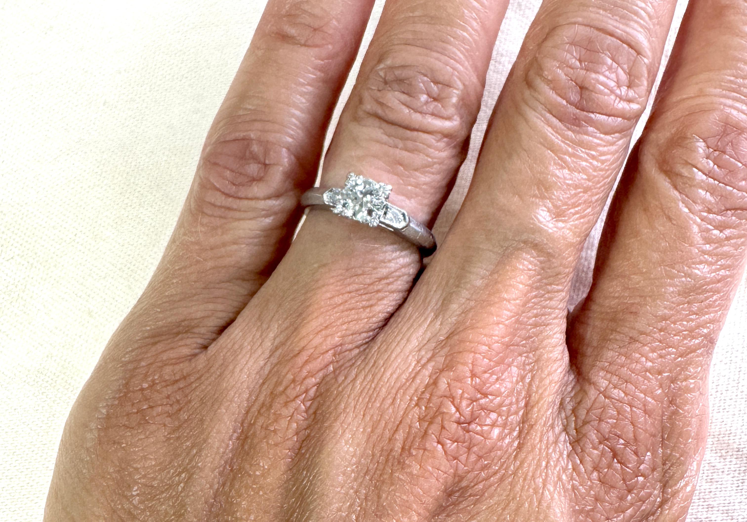 Art Deco Diamond Engagement Ring Mined .56 Carat Original 1930's Platinum For Sale 1