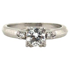 Art Deco Diamond Engagement Ring Mined .56 Carat Original 1930's Platinum