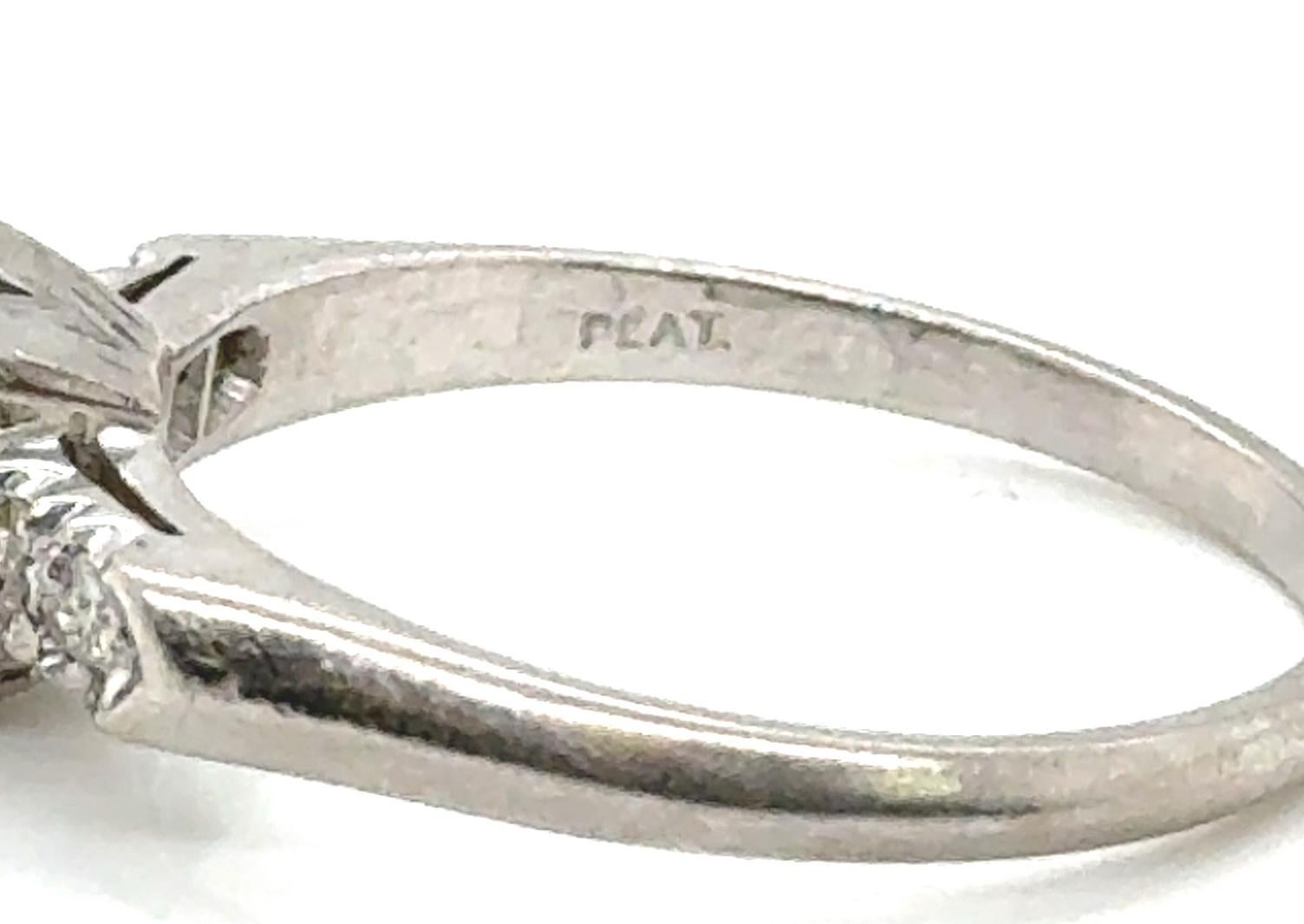 Anillo de compromiso de diamantes Art Déco minado 0,80 ct Transicional Original de los años 1940-1950 Corte redondo en venta