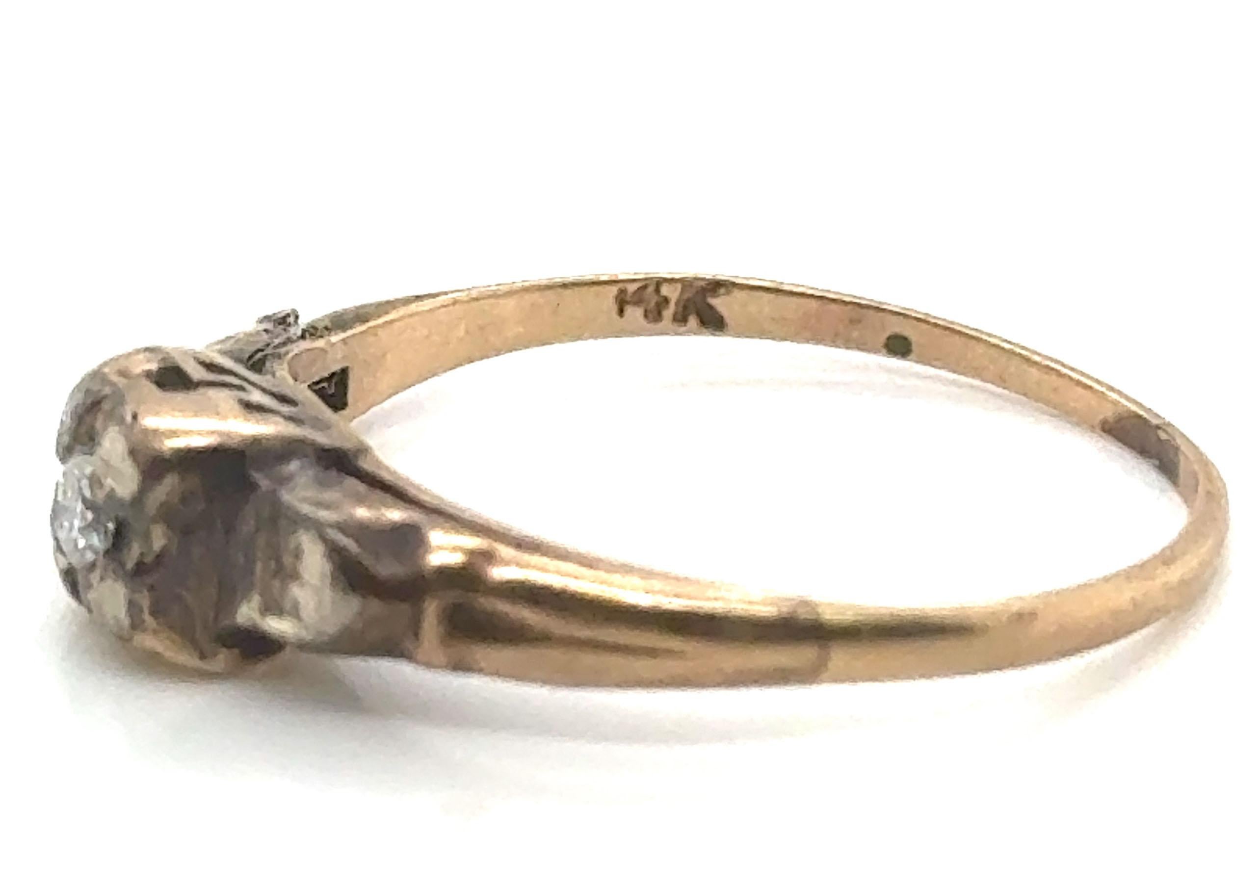 Art Deco Diamant-Verlobungsring Mined Transitional Original 1920er Jahre Antike 14K im Zustand „Hervorragend“ in Dearborn, MI
