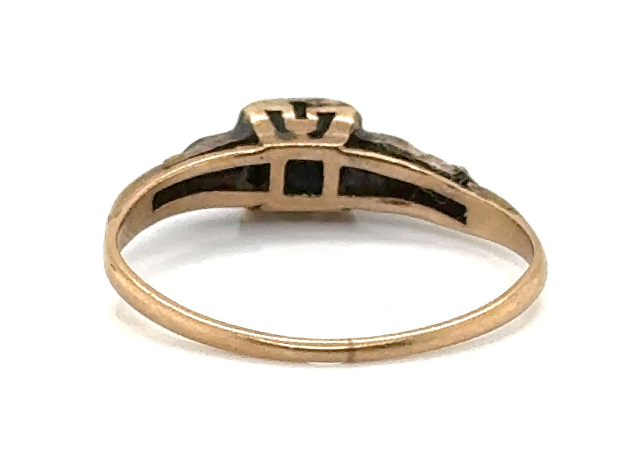 Art Deco Diamant-Verlobungsring Mined Transitional Original 1920er Jahre Antike 14K Damen
