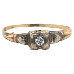Art Deco Diamant-Verlobungsring Mined Transitional Original 1920er Jahre Antike 14K
