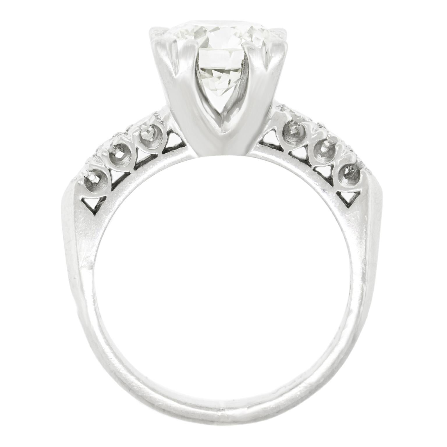 Art Deco Diamond Engagement Ring Platinum For Sale 5