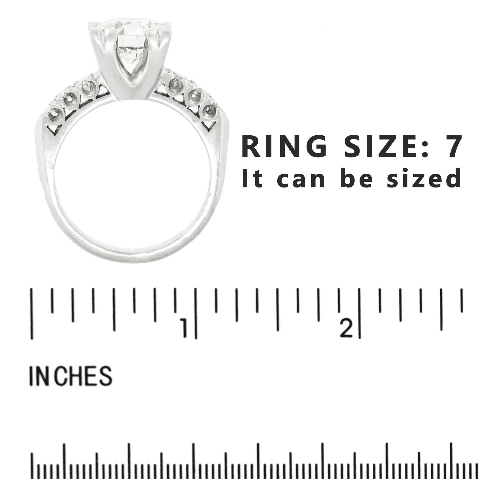 Art Deco Diamond Engagement Ring Platinum For Sale 1