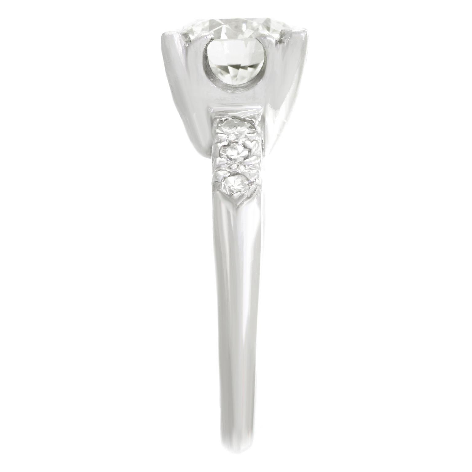 Art Deco Diamond Engagement Ring Platinum For Sale 2