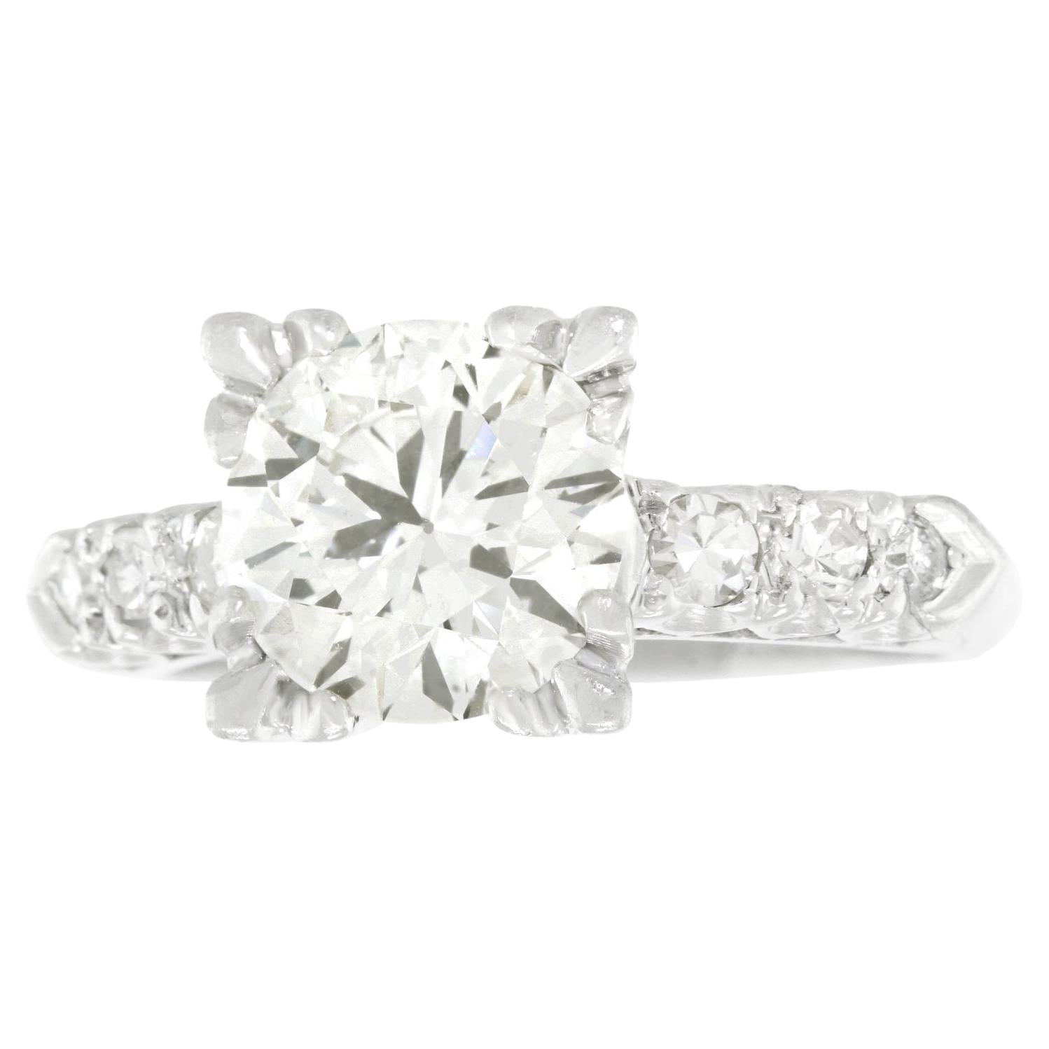 Art Deco Diamond Engagement Ring Platinum For Sale