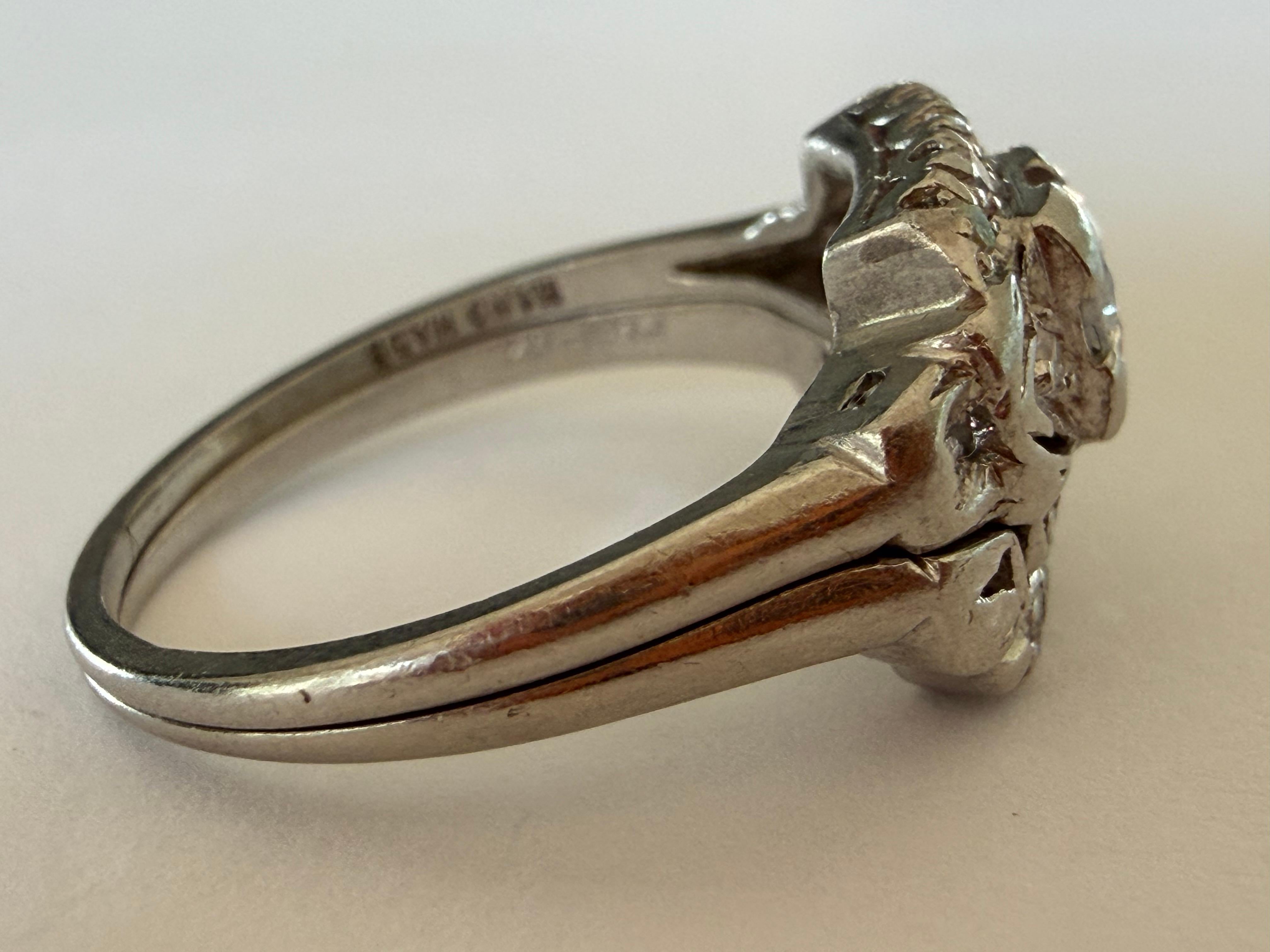 Donna Set di anelli di fidanzamento con diamanti Art Deco in vendita