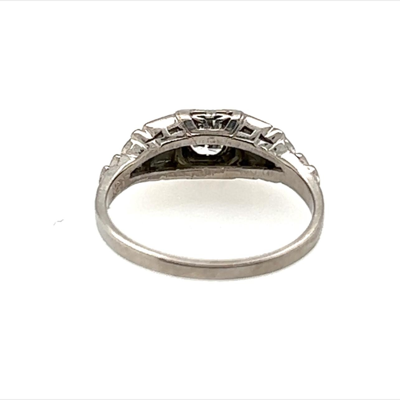 Art Deco Solitaire Diamond Ring .30ct Transitional Cut Original 1930s Antique 18 In Good Condition In Dearborn, MI