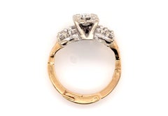 Art Deco Diamond Engagement Ring Wedding Band Set Mined 2/3ct Original 1940's 14