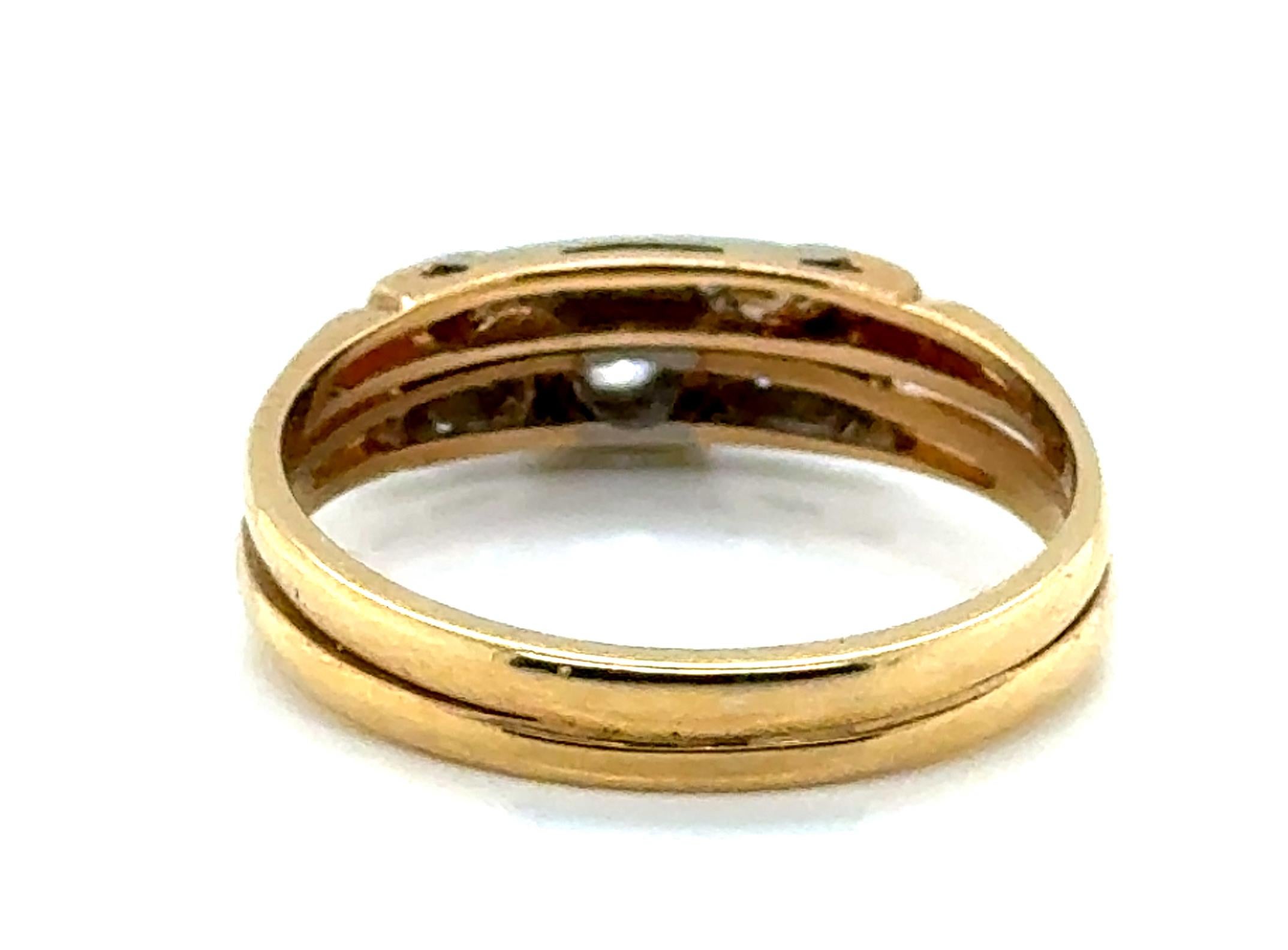 Women's Art Deco Diamond Engagement Ring Wedding Band Set Mined .20ct Original 1930's 14