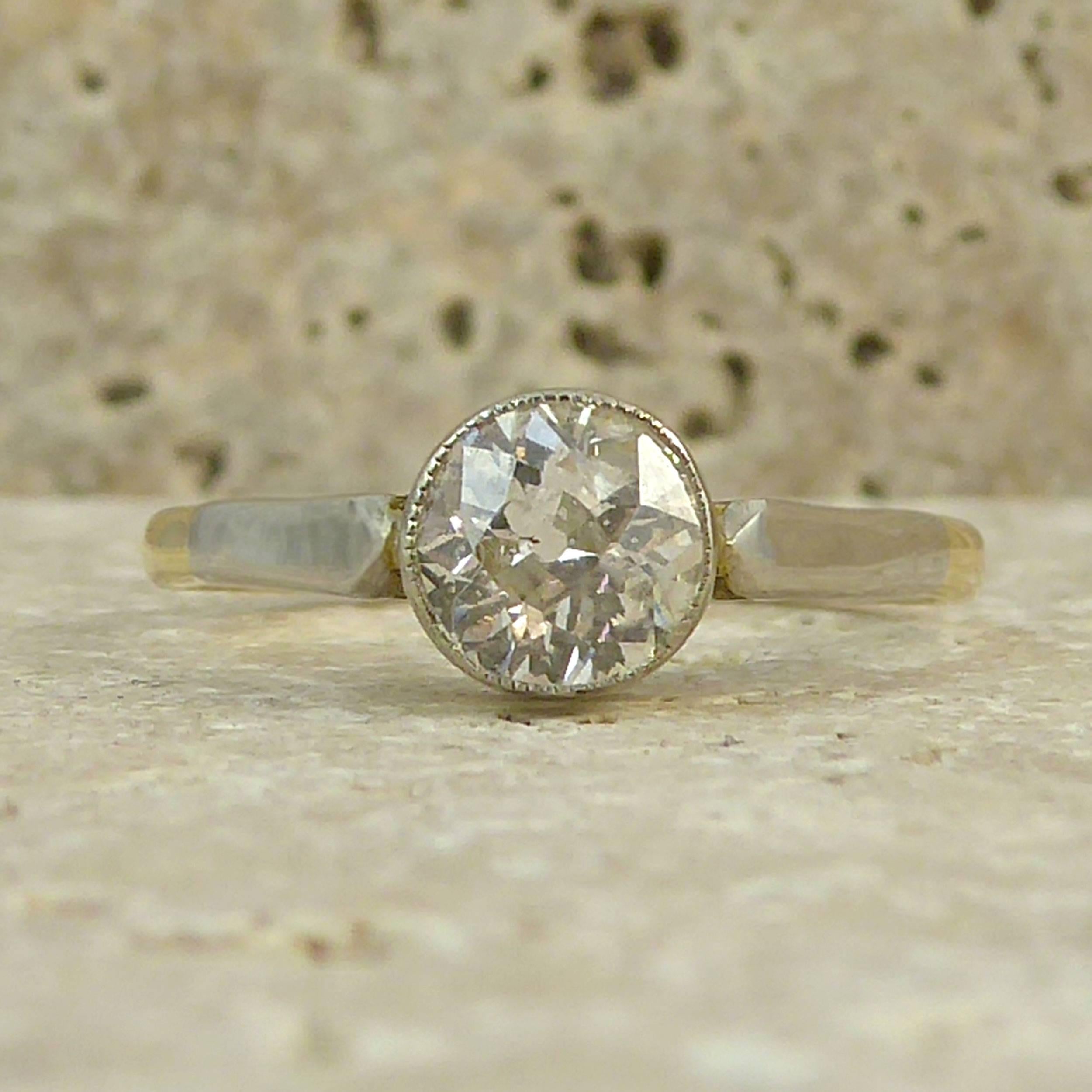 Art Deco Diamond Engagement Ring, Solitaire Old European Cut, 0.67 Carat 3