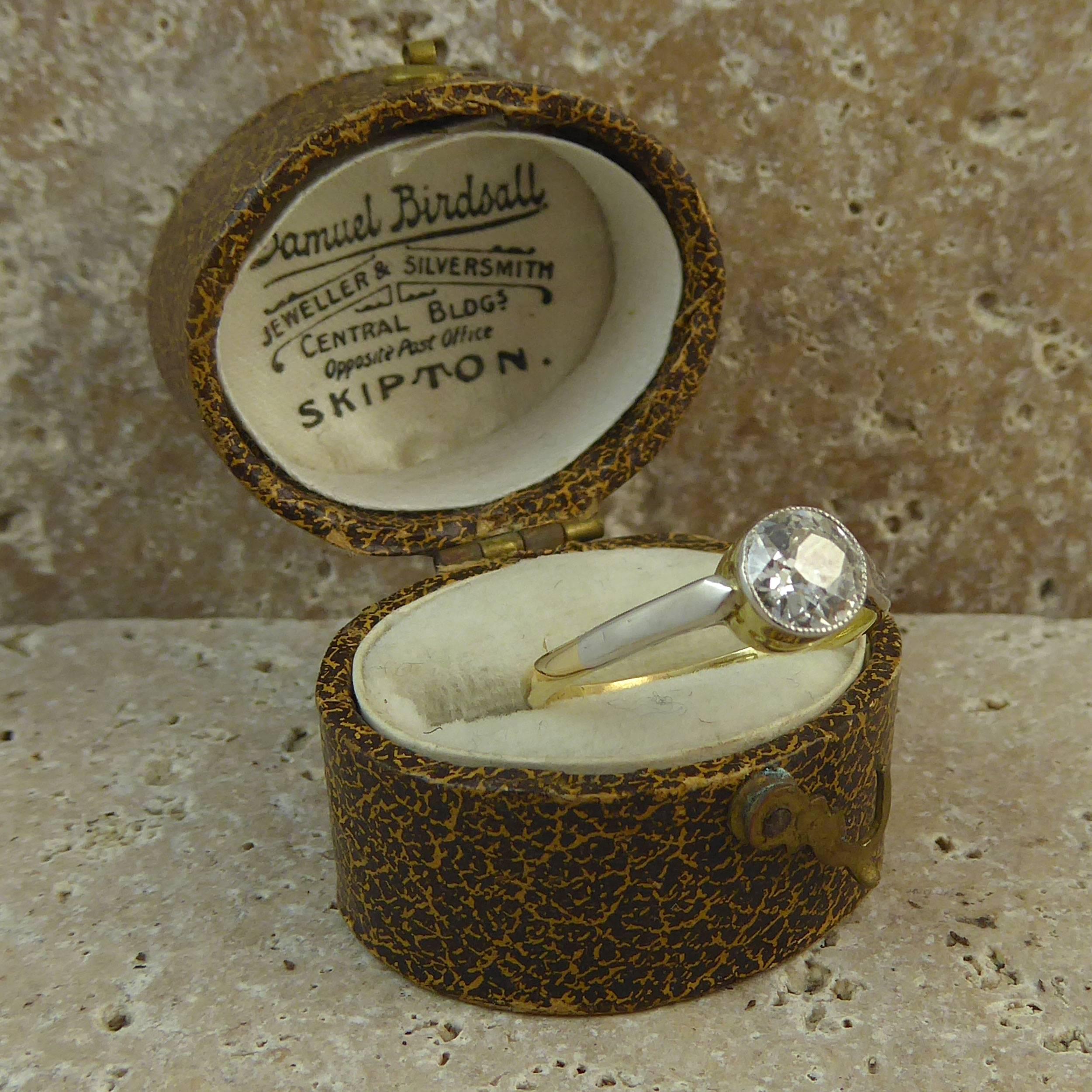 Art Deco Diamond Engagement Ring, Solitaire Old European Cut, 0.67 Carat 4