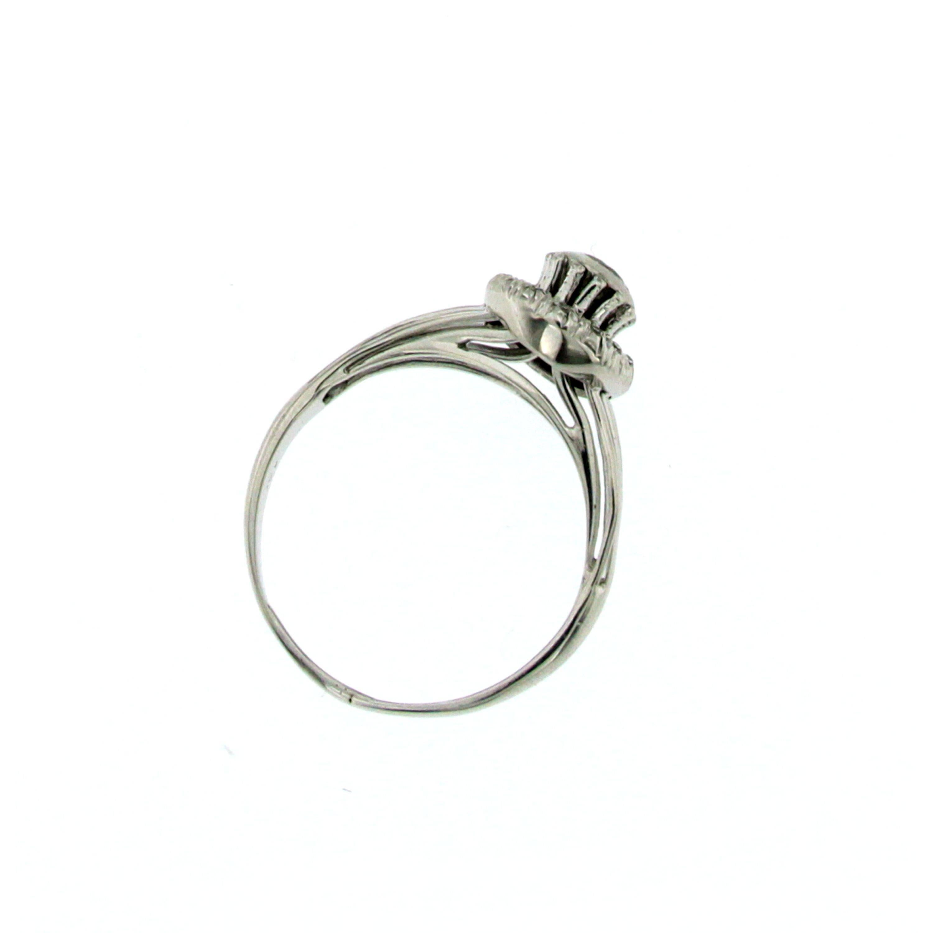 Art Deco Diamond Engagement White Gold Ring 1