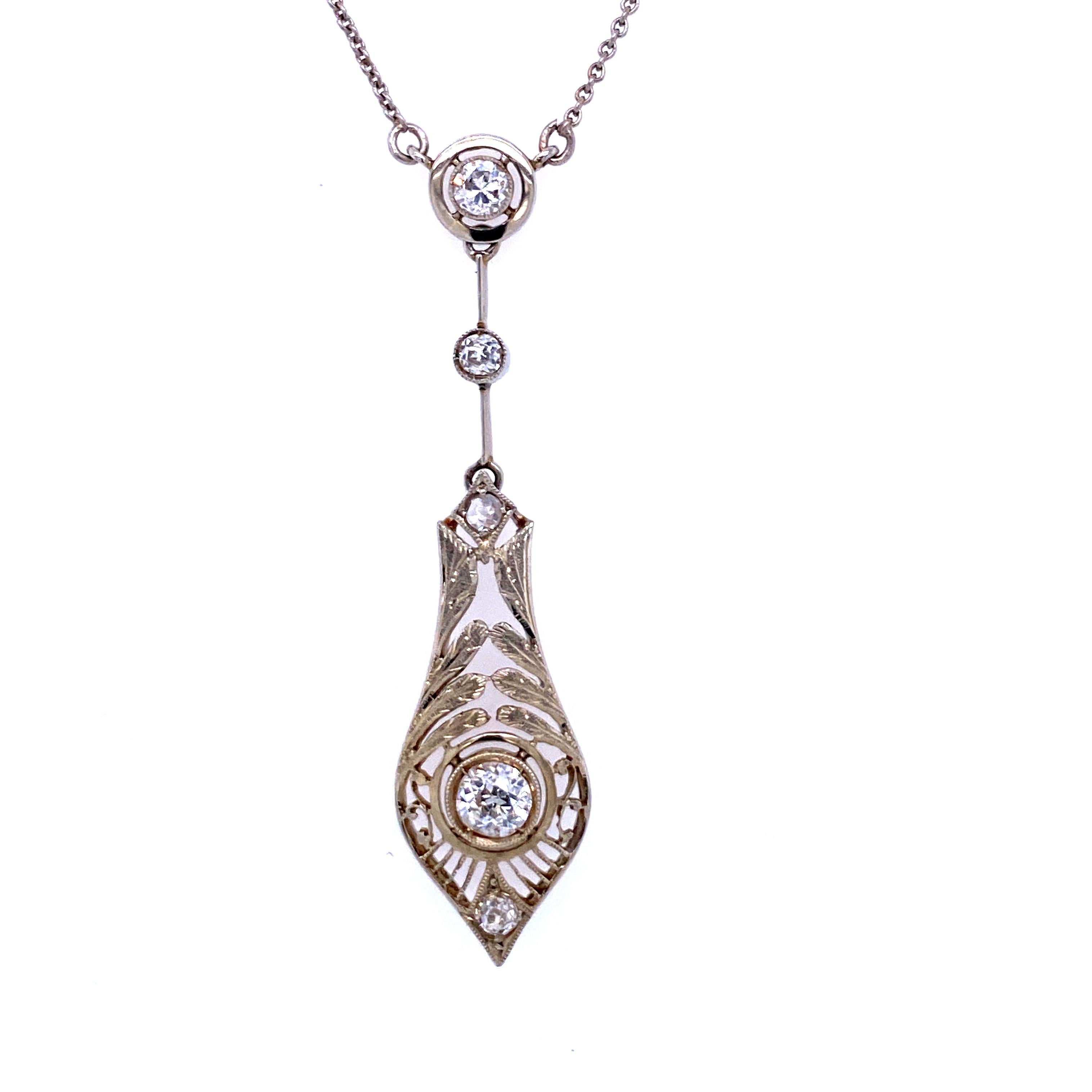 art deco diamond pendant